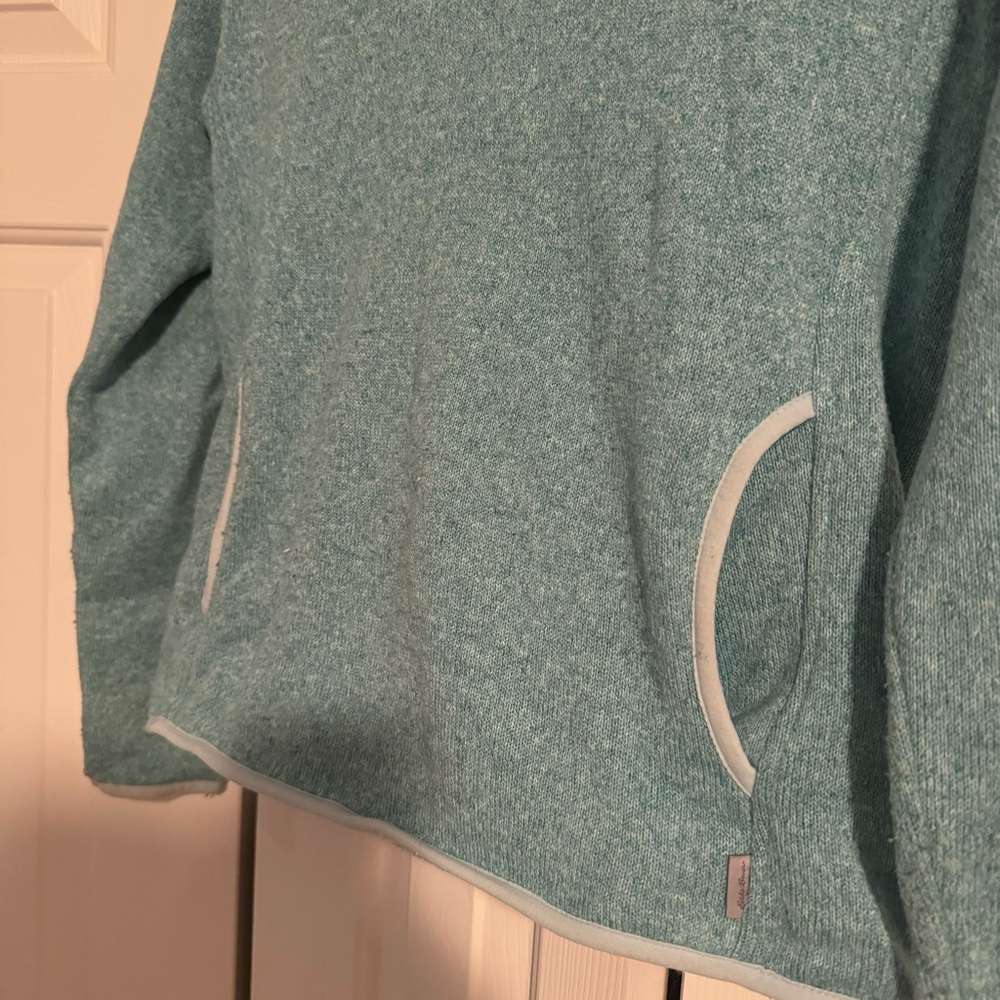 Teal Eddie Bauer fleece pullover with front pocket. Size XS - Picture 3 of 4